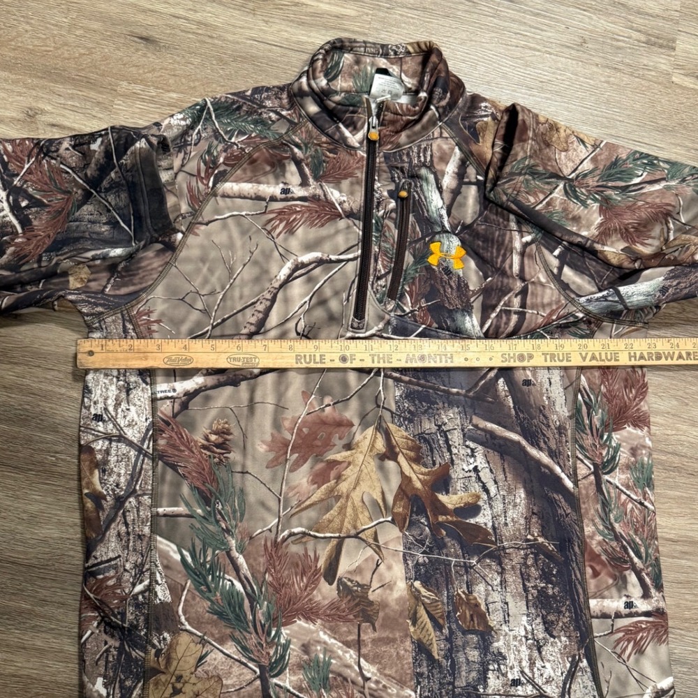 Under Armour Mens RealTree AP Camo 1/4 Zip Fleece Pullover Hunting Jacket MD - Picture 5 of 7
